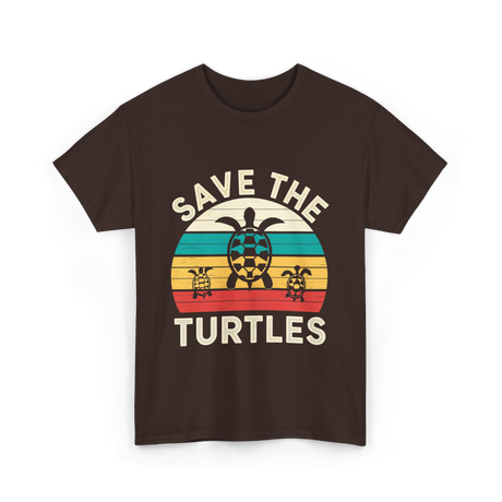 Save The Turtles Animal Rights T-Shirt - Dark Chocolate