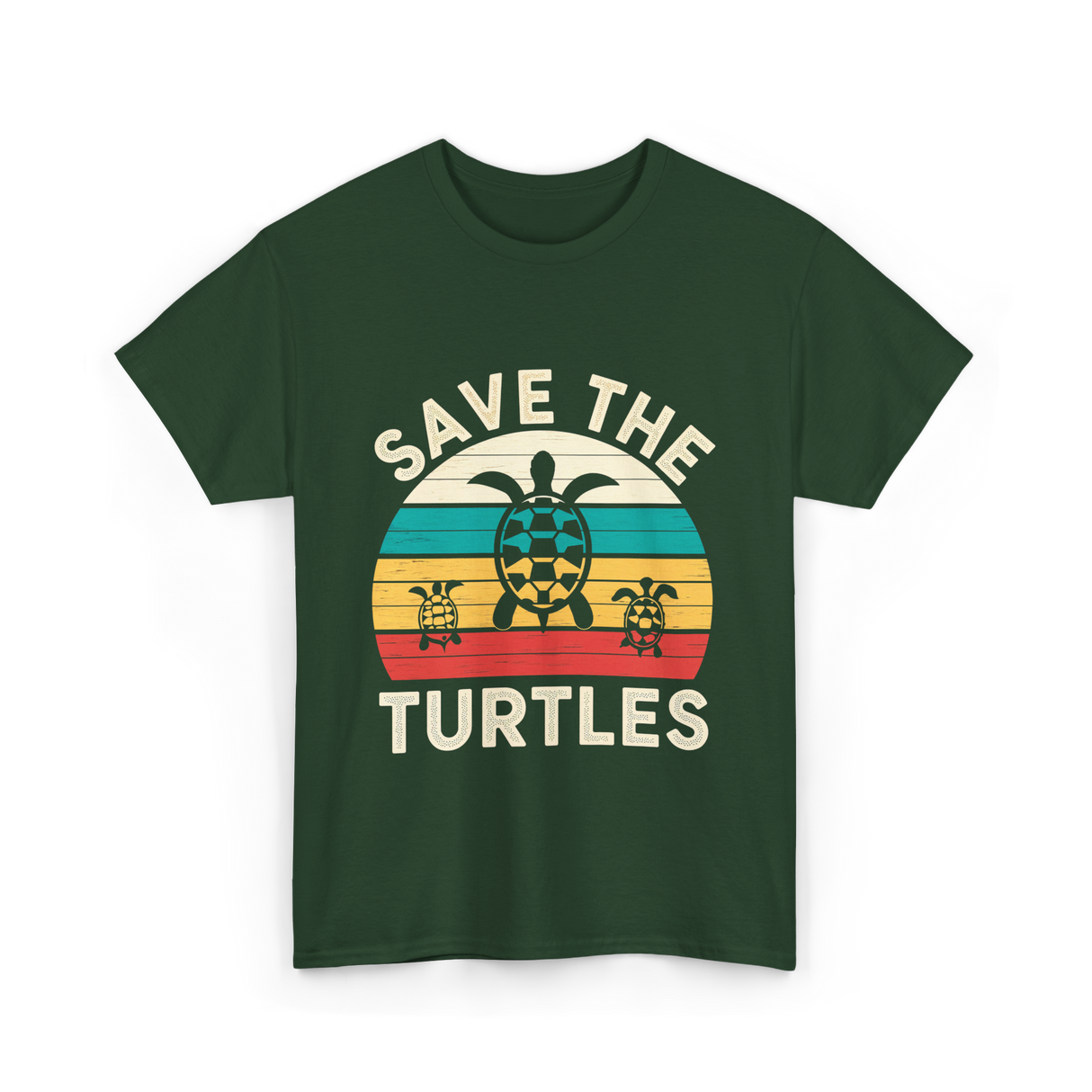 Save The Turtles Animal Rights T-Shirt - Forest Green