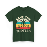 Save The Turtles Animal Rights T-Shirt - Forest Green