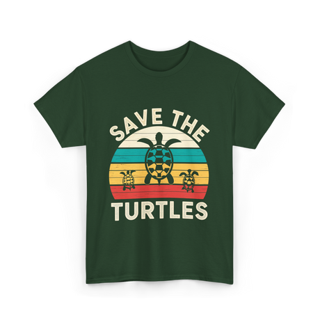 Save The Turtles Animal Rights T-Shirt - Forest Green