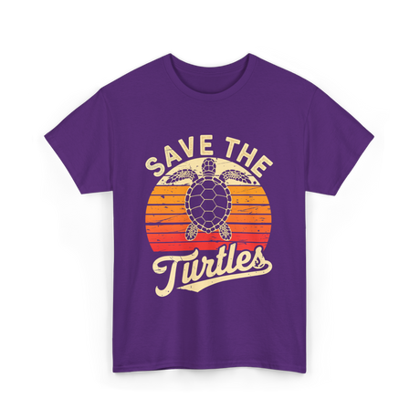 Save the Turtles Marine Life Conservation T-Shirt - Purple