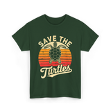 Save the Turtles Marine Life Conservation T-Shirt - Forest Green