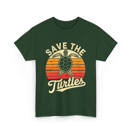 Save the Turtles Marine Life Conservation T-Shirt - Forest Green