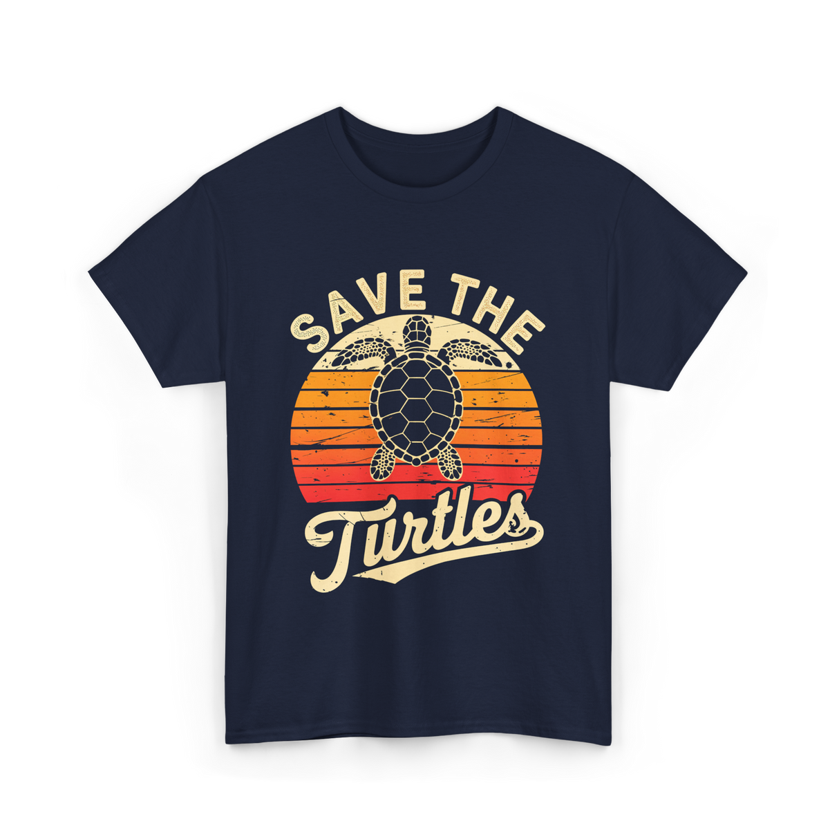 Save the Turtles Marine Life Conservation T-Shirt - Navy