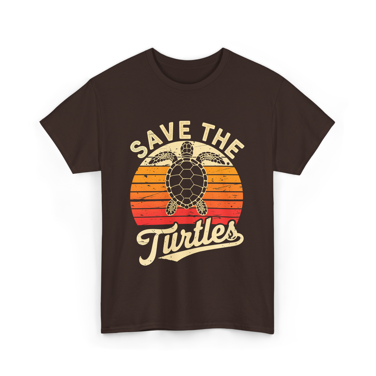 Save the Turtles Marine Life Conservation T-Shirt - Dark Chocolate