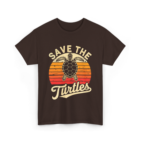 Save the Turtles Marine Life Conservation T-Shirt - Dark Chocolate