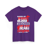 Saved By Jesus Heart Surgeon T-Shirt - Purple