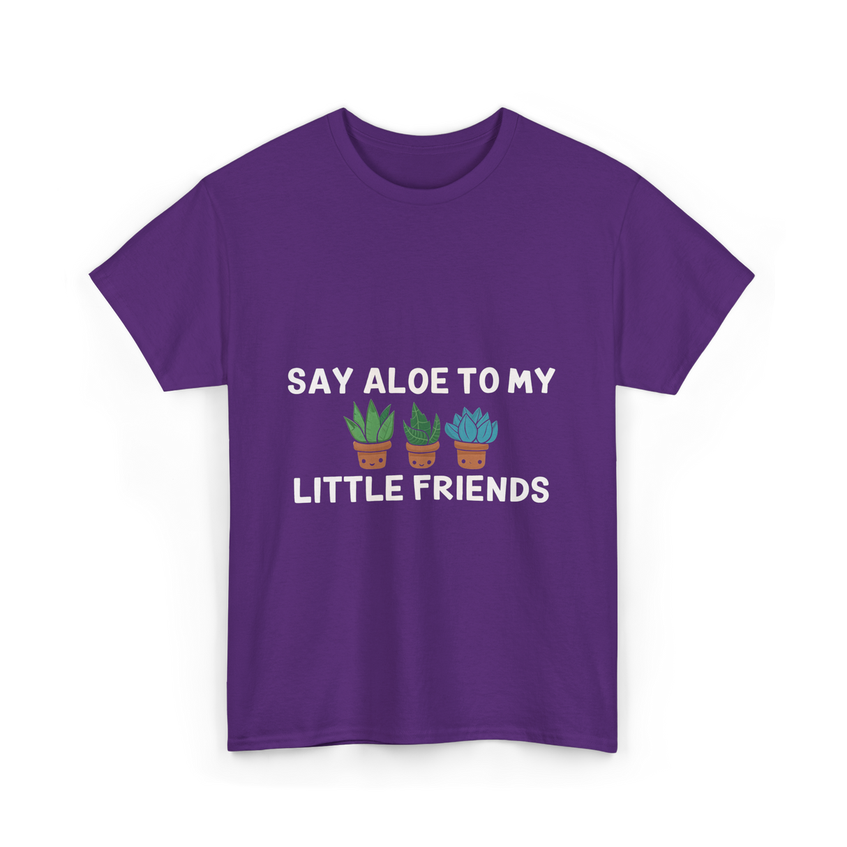 Say Aloe to My Little Friends Cactus T-Shirt - Purple