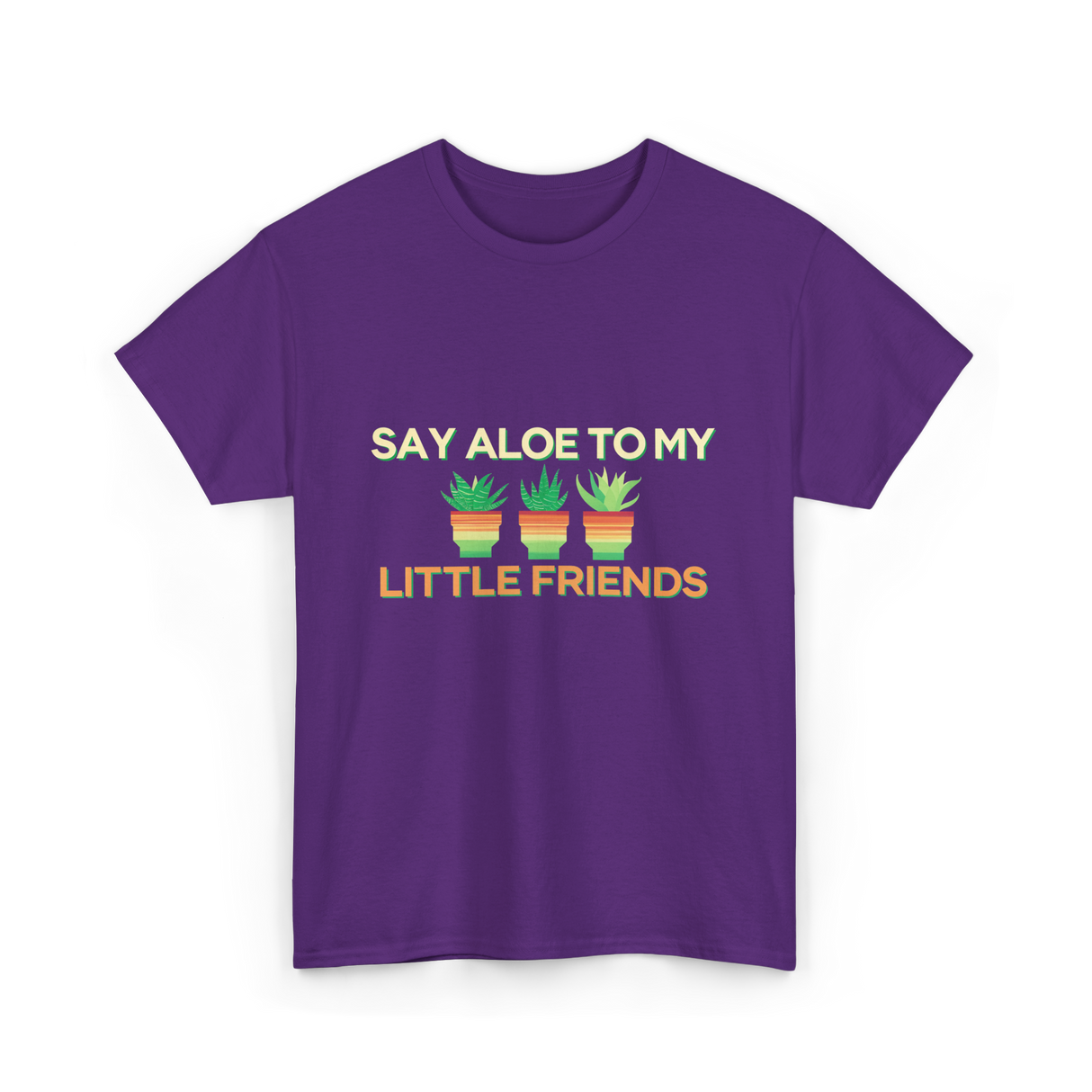 Say Aloe to My Little Friends Cactus T-Shirt - Purple