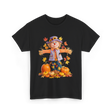 Scarecrow Autumn Pumpkin Fall T-Shirt - Black