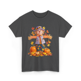 Scarecrow Autumn Pumpkin Fall T-Shirt - Dark Heather