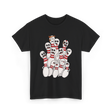 Scared Bowling Pins Bowling T-Shirt - Black