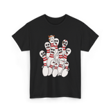 Scared Bowling Pins Bowling T-Shirt - Black