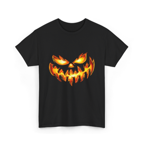 Scary Carved Pumpkin Halloween T-Shirt - Black