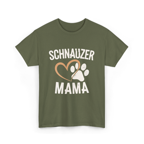 Schnauzer Mama Dog Lover T-Shirt - Military Green