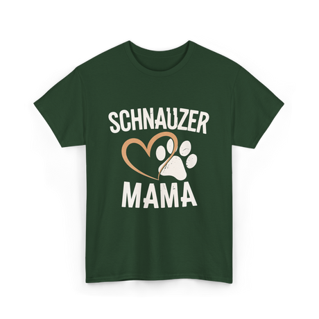 Schnauzer Mama Dog Lover T-Shirt - Forest Green