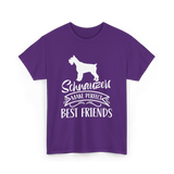 Schnauzers Make Perfect Friends Schnauzer T-Shirt - Purple