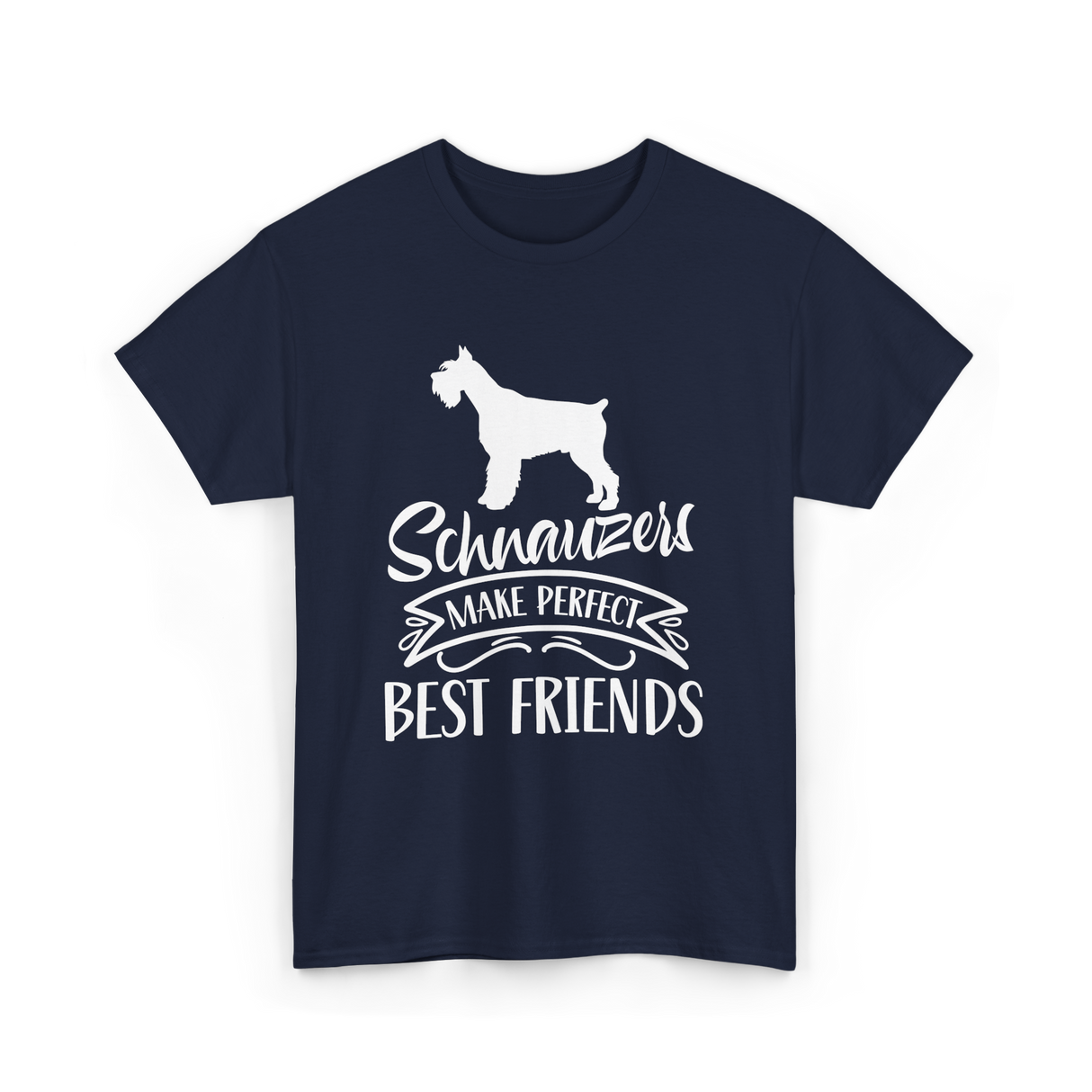 Schnauzers Make Perfect Friends Schnauzer T-Shirt - Navy