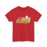 School Lunch Tray Lunch Lady T-Shirt - Red