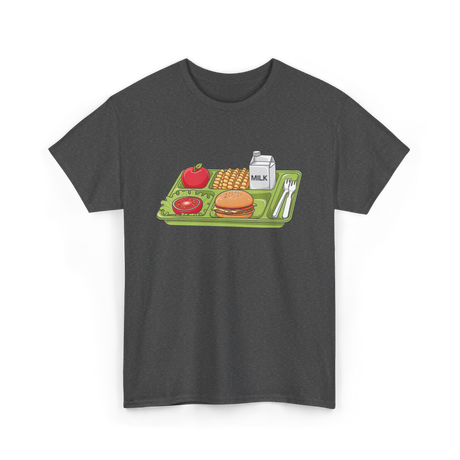 School Lunch Tray Lunch Lady T-Shirt - Dark Heather