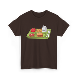 School Lunch Tray Lunch Lady T-Shirt - Dark Chocolate