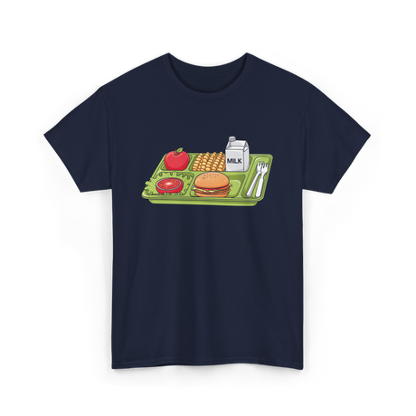 School Lunch Tray Lunch Lady T-Shirt - Navy