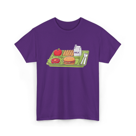 School Lunch Tray Lunch Lady T-Shirt - Purple