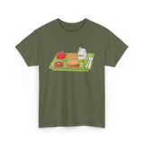 School Lunch Tray Lunch Lady T-Shirt - Military Green