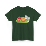 School Lunch Tray Lunch Lady T-Shirt - Forest Green