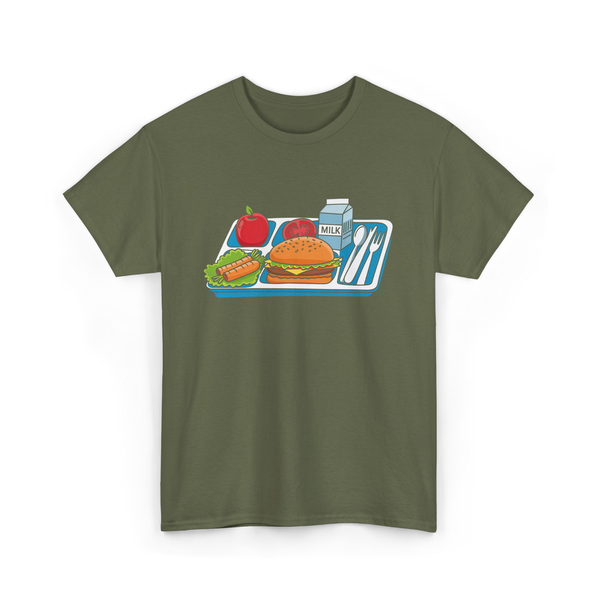 School Lunch Tray School Lunch Lady T-Shirt - Military Green