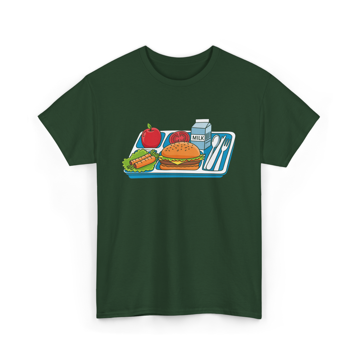 School Lunch Tray School Lunch Lady T-Shirt - Forest Green