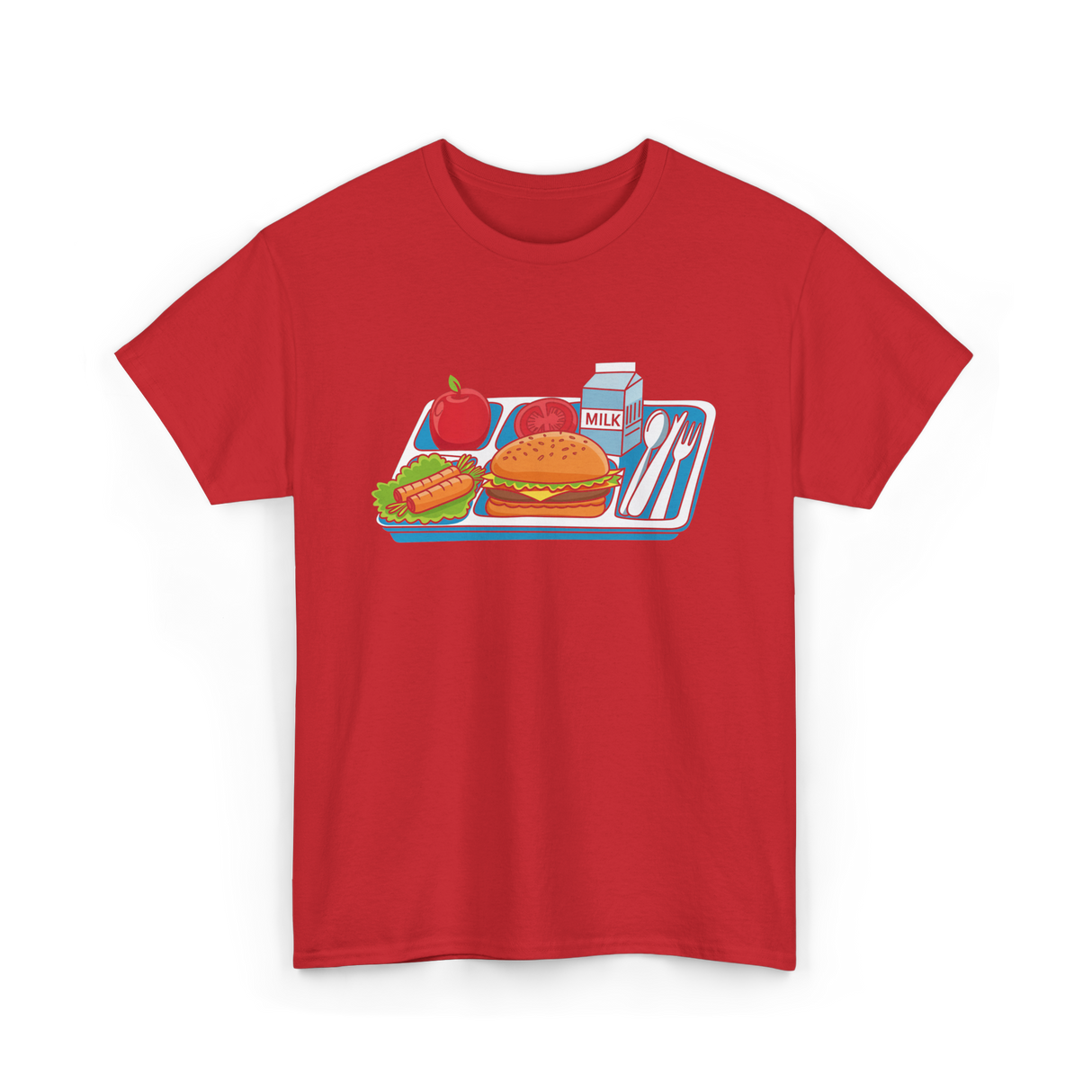 School Lunch Tray School Lunch Lady T-Shirt - Red