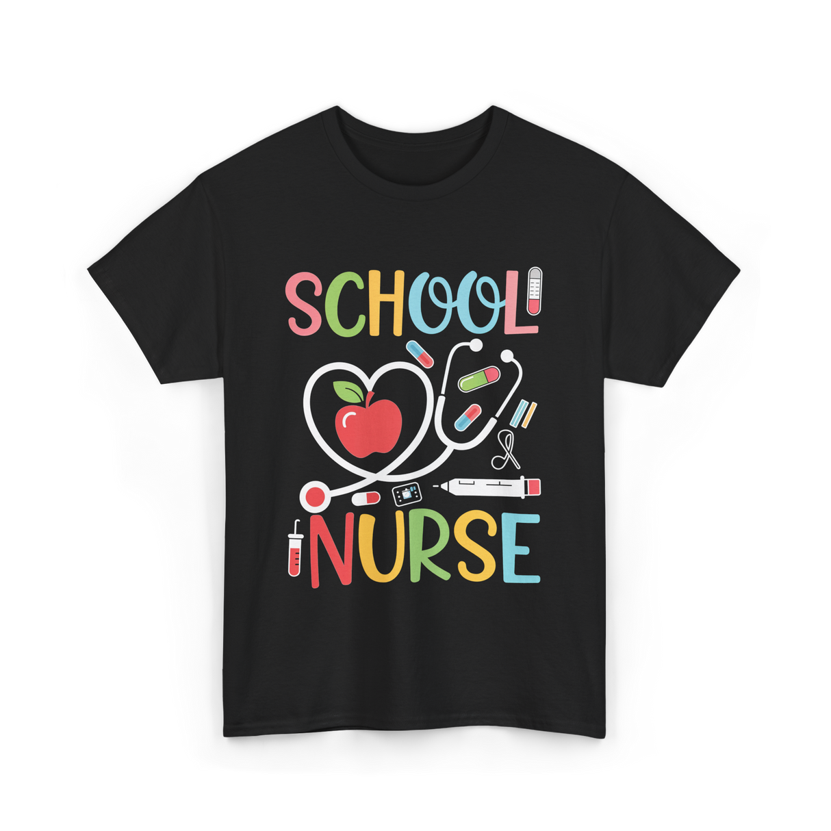 School Nurse Nursing Care T-Shirt - Black