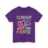 School Nurse Nursing Care T-Shirt - Purple