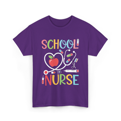 School Nurse Nursing Care T-Shirt - Purple