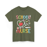 School Nurse Nursing Care T-Shirt - Military Green