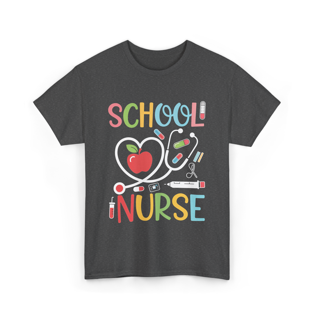 School Nurse Nursing Care T-Shirt - Dark Heather