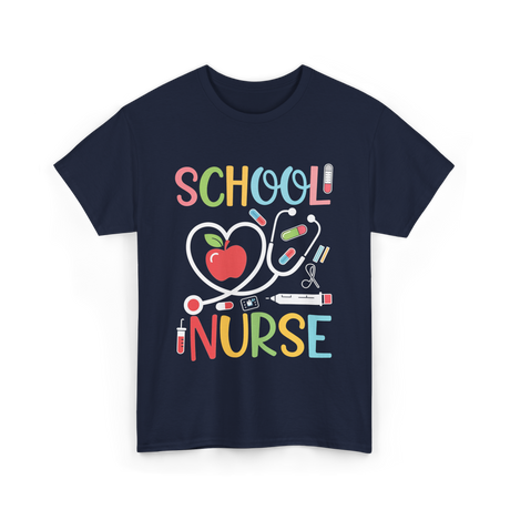 School Nurse Nursing Care T-Shirt - Navy