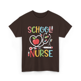 School Nurse Nursing Care T-Shirt - Dark Chocolate