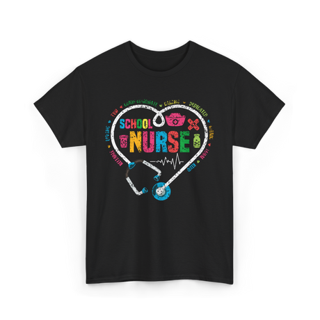 School Nurse Nursing Healthcare T-Shirt - Black