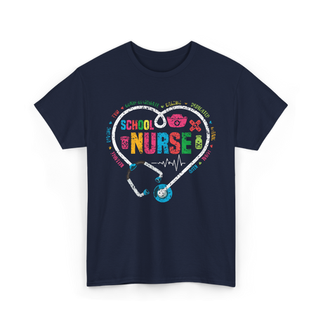 School Nurse Nursing Healthcare T-Shirt - Navy