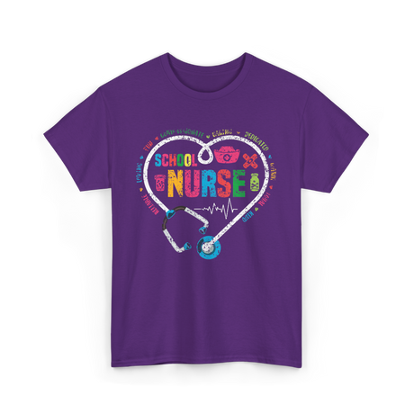 School Nurse Nursing Healthcare T-Shirt - Purple