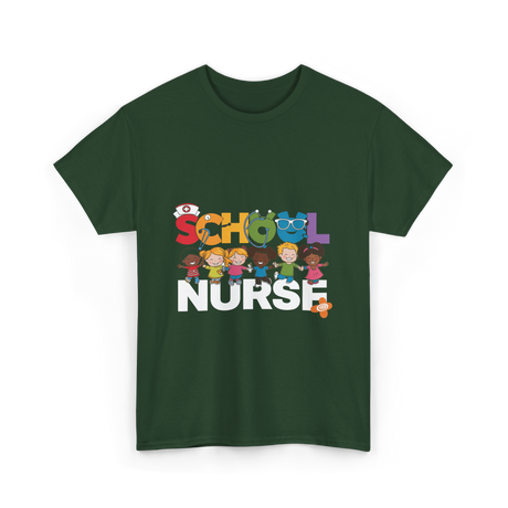 School Nurse Nursing Kids T-Shirt - Forest Green