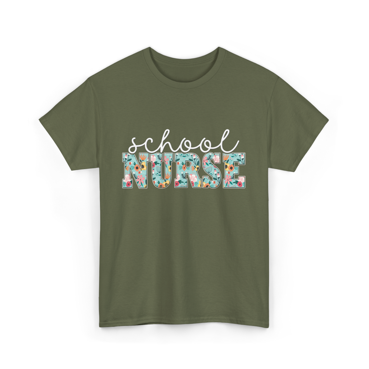 School Nurse Nursing Nurse T-Shirt - Military Green