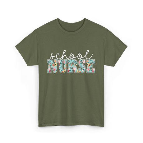 School Nurse Nursing Nurse T-Shirt - Military Green