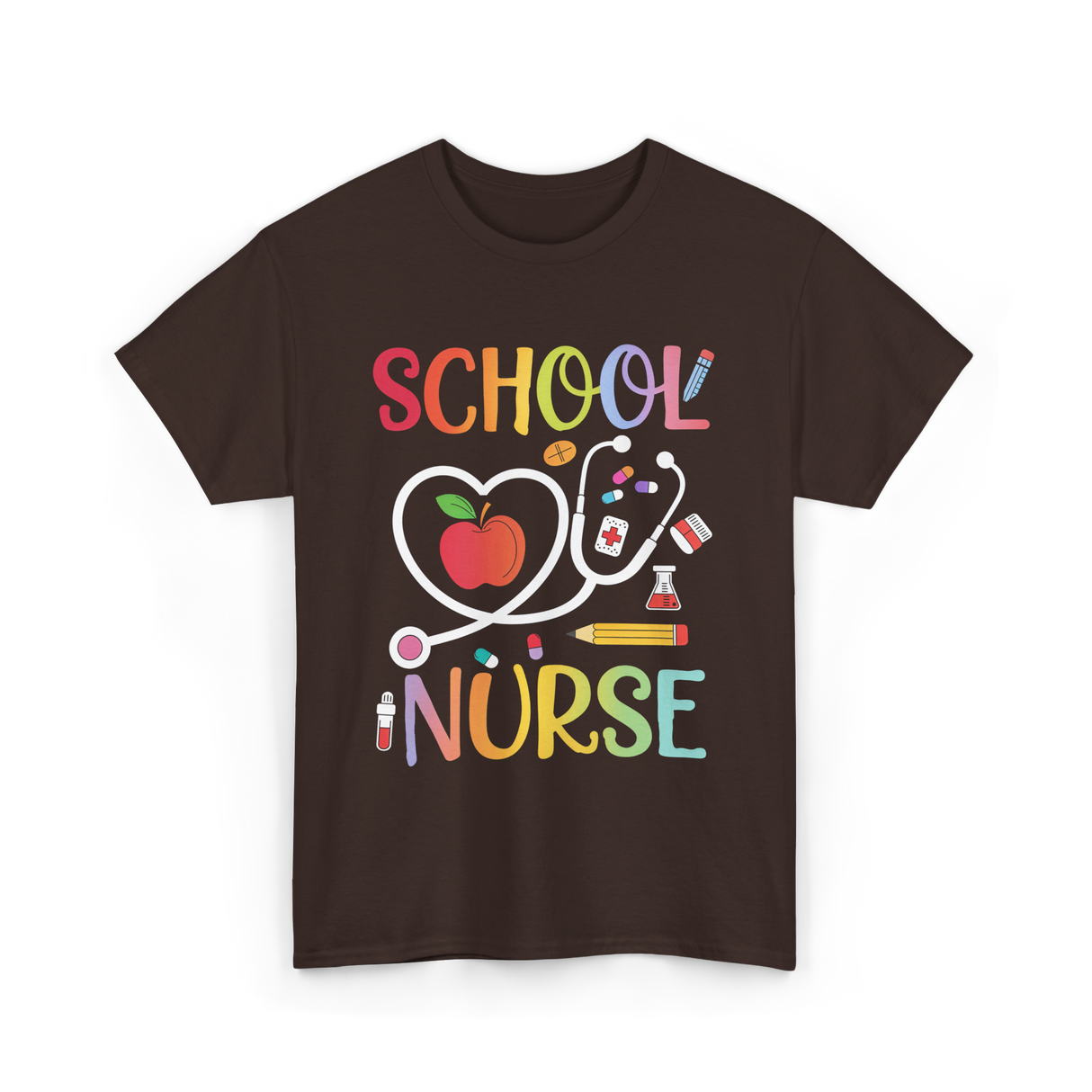 School Nurse T-Shirt - Dark Chocolate