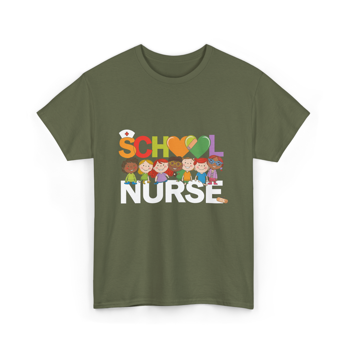 School Nurse T-Shirt - Military Green