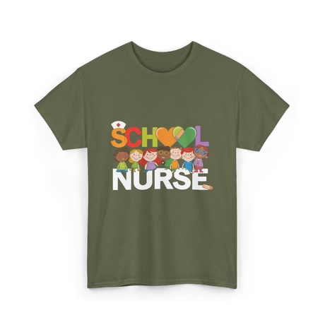 School Nurse T-Shirt - Military Green