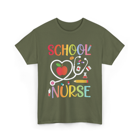 School Nurse T-Shirt - Military Green