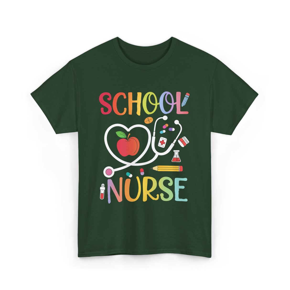 School Nurse T-Shirt - Forest Green